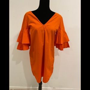 Very pretty cotton dress in hot red.